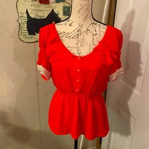 Super cute red Anthropologie top